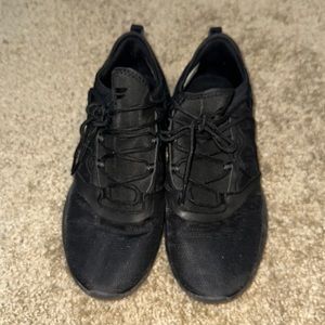 Black running shoes